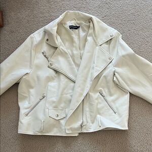 White Faux Leather Jacket